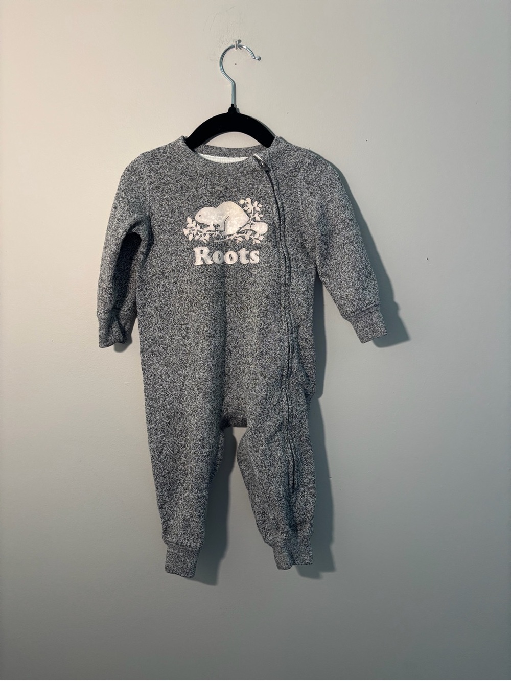 Roots Heather Grey Baby One-Piece Romper 6-12M